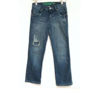 ROXY Distressed Paint splatter Boyfriend Jeans